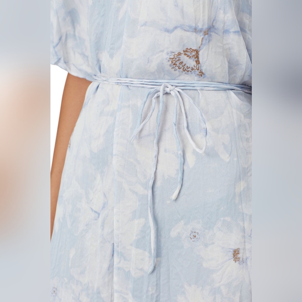 Vince Painted Magnolia V-Neck Midi Dress - Picture 6 of 12